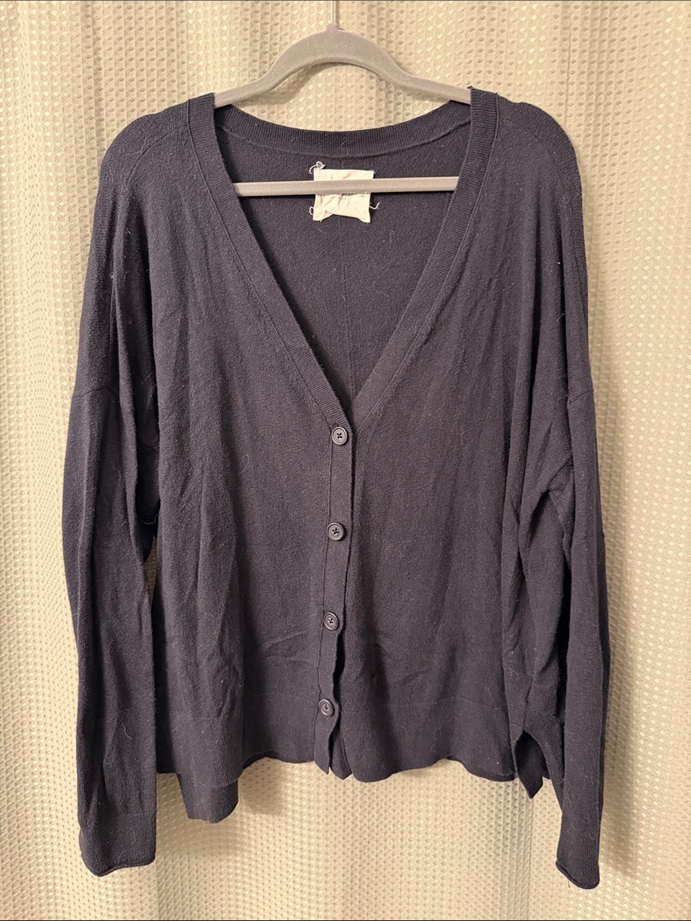 Lucky Brand Navy Blue V-Neck Button Cardigan